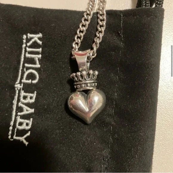 King Baby Heart Pendant and Necklace 
24 inches long necklace - Picture 6 of 9